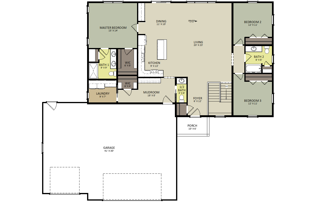 Oak View II First Floor Floor Plan